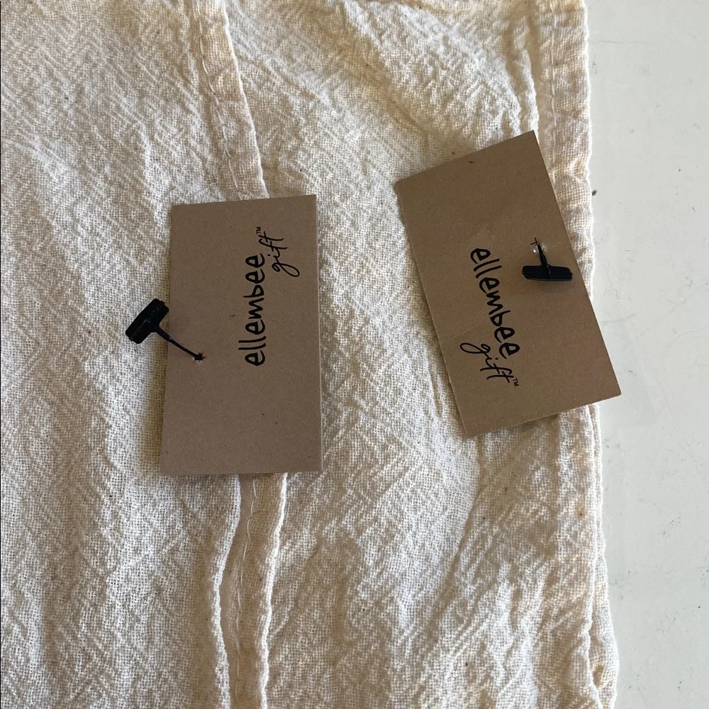 Set of 2 Ellembee Gift Natural Cotton Kitchen Towels, Tea Towels NWT,